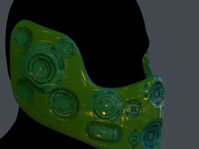 Gas mask helmet scifi Low-poly character art game   printable  Low-poly 3D model