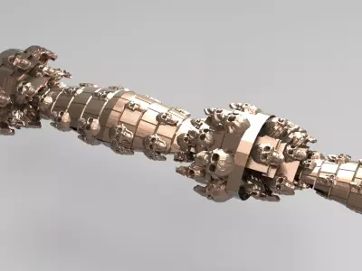 Secret cult scull pillar bridge  3D model