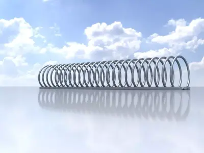 Spiral-shaped bicycle stand made of aluminum Low-poly 3D model