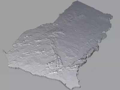 Ghana Terrain Country 3D model