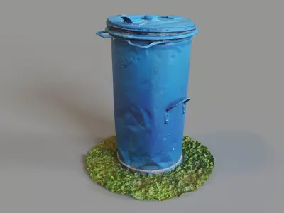 Blue Bin 3d Photogrammetry  3D model