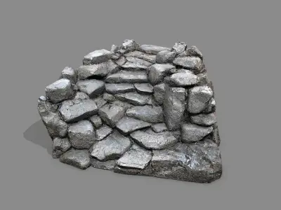 Old Rock Stairs Low-poly 3D model