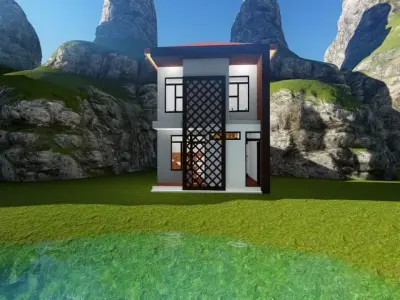 5x5 house design tiny house design 3D print model