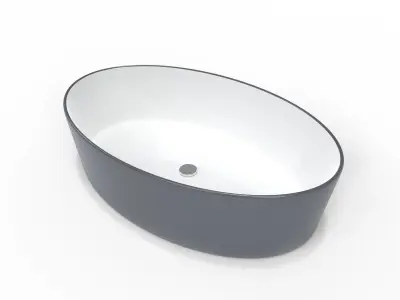 Bluish gray Ceramic Sink  3D model