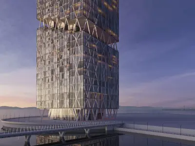 Futuristic building 44 3D model