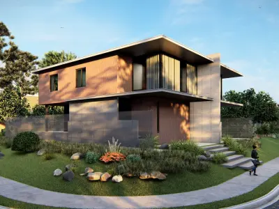 Casa Scene-villa-modern house 3D model 23