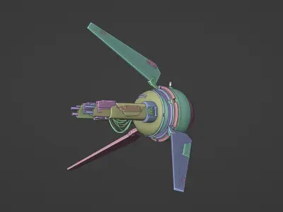 Sci-Fi Space Ship 3D model purchase