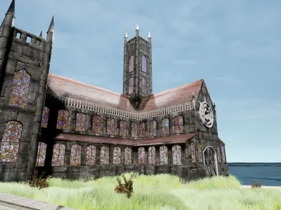 Gothic Cathedral Low-poly 3D model