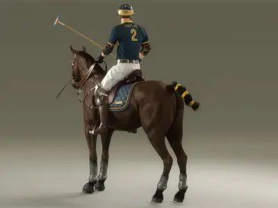  Male Polo Player Animated HQ Editorial License 
