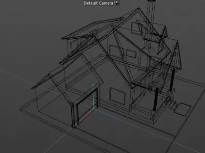 low poly cartoon house building 9 Low-poly 3D model