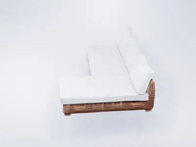 Low Poly Outdoor Corner Sofa 3D model