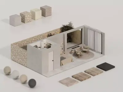 Bedroom interior scene 3D model