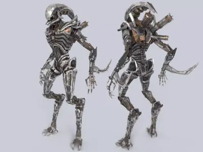 Mecha ALIEN metal alien 3D model