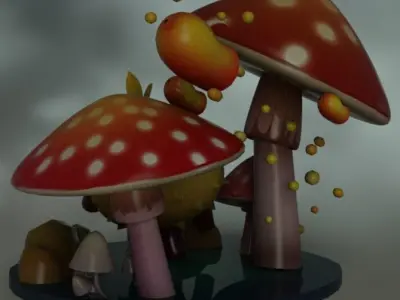 little chestnut  mushroom 3D model