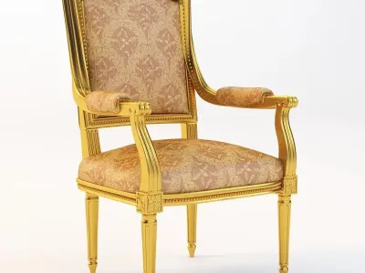 Varennes Louis Xvi Style Lounge Or Desk Seating 3D model