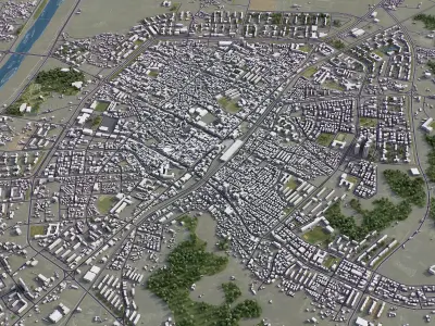 Asan - Downtown Low-poly 3D model