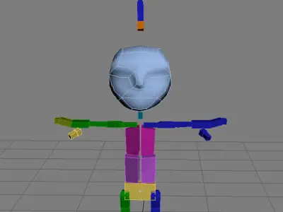 Astronaut cartoon rigged Low-poly 3D model