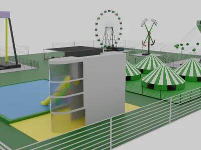 Amusement Park Low-poly 3D model