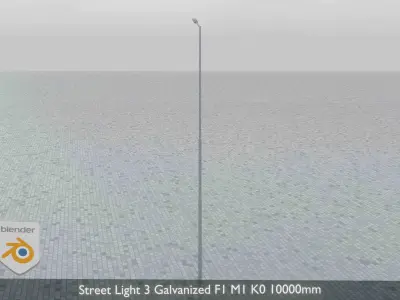 Street Light 3 Galvanized F1 M1 K0 10000mm Low-poly 3D model
