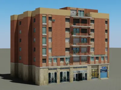 Building apartment Low-poly 3D model