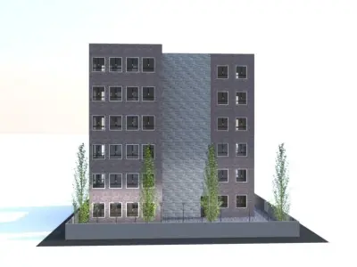 Beautiful residence building code 111 Low-poly 3D model