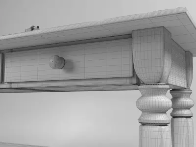 Bedroom furniture set dressing table classical phone and lamp 3D model