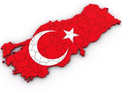 3d Poltiical Map of Turkey 3D model
