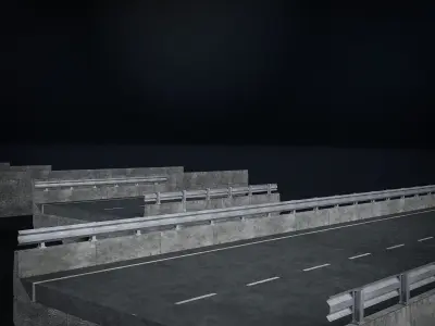 HIGHWAY AND ROAD SET ESSENTIAL PACK Low-poly 3D model