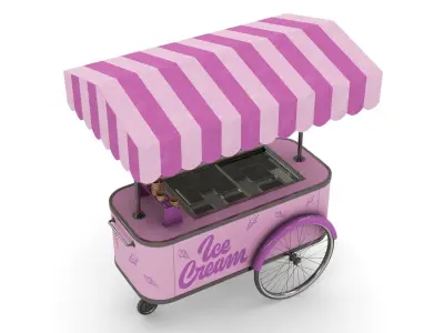 Ice Cream Trolley Low-poly 3D model