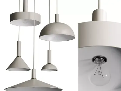 Ferm Living Collect Dome Pendant Shade Low-poly 3D model