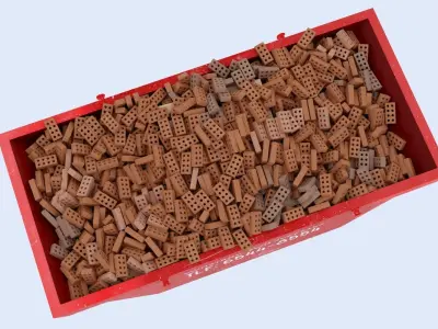 Industrial Container with bricks VOL 1 3D model