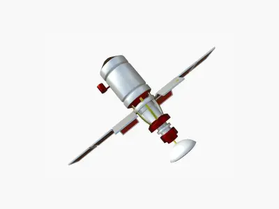 Satellite A10 China - SciFi Space Design Low-poly 3D model