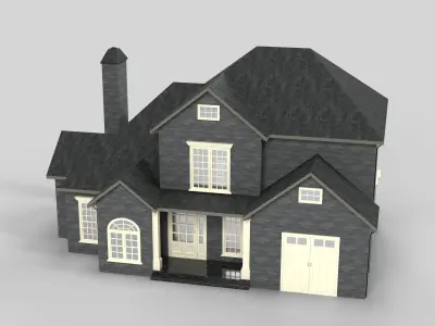 British House Design 13T1 Low-poly 3D model