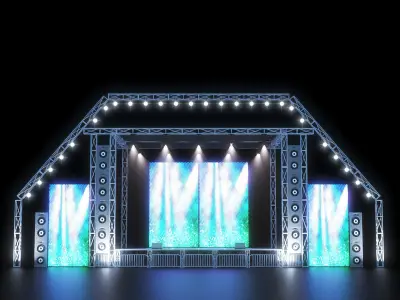 concert stage  Low-poly 3D model