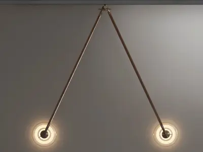 Retro Style Twin Wall Lamp 3D model