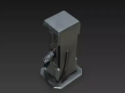 Futuristic Hydrogen Fuel Station Unit 3D Model Low-poly 3D model