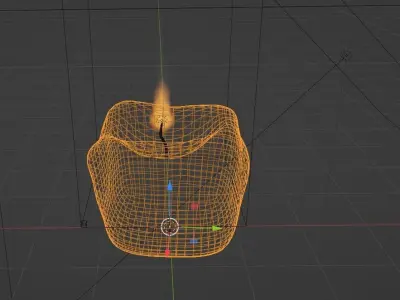 white cylindrical candle 3d-model  Low-poly 3D model