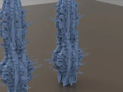 Space Station laboratory tower base 3D model