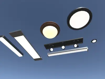 Ceiling Lamps Lowpoly Low-poly 3D model