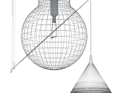 Willem Hagoort arc wall lamp 1950 3D model