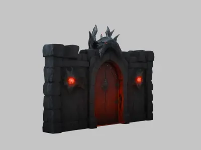 Dark Medieval Dungeon Doors 3D Model Low-poly 3D model