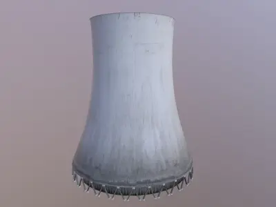 Factory - power plant - cooling tower chimney Low-poly 3D model