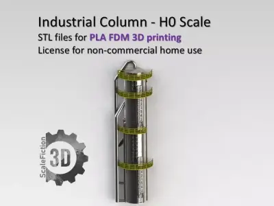 Industrial Column H0 Scale 3D print model