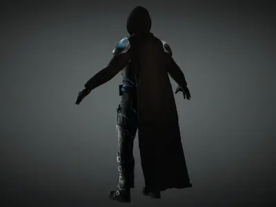 Cyberpunk Soldier 2K Low-poly 3D model