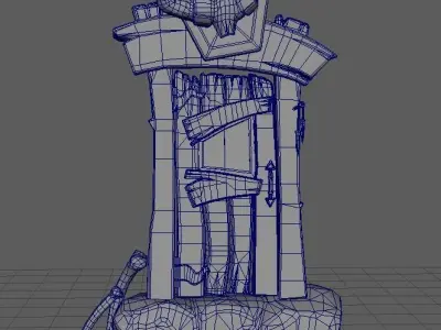 Fantasy Door Low-poly 3D model