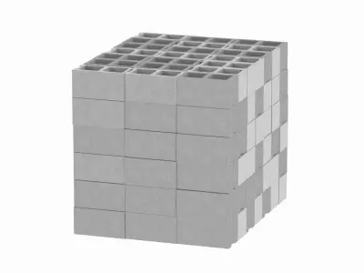 Cinder Blocks Stack 3D model