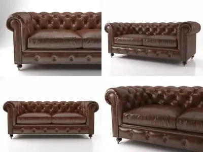72 The Petite Kensington Leather Sofa 3D model