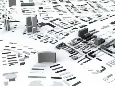 Dalian Streets and Buildings 3D model