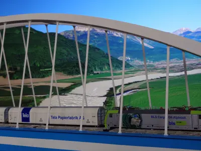 MJS2310-TT PONT FERROVIAIRE DE MASSONGEX -Railway Bridge 3Dprint 3D print model