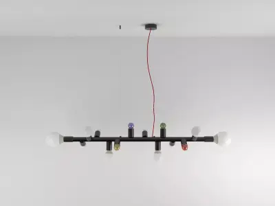 Party pendant light with balls 3D model